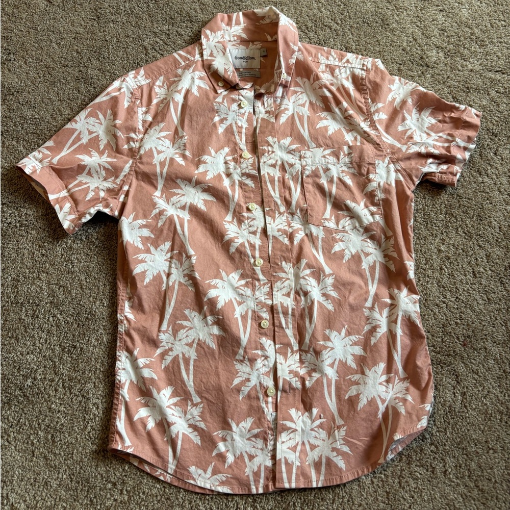 Men's Palm Print Shirt - Pink